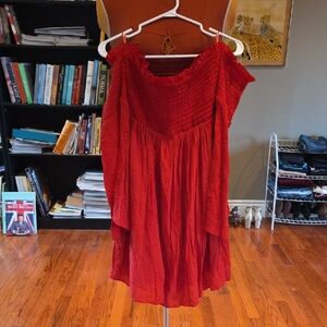 Disney Pirates of the Caribbean Red Off-Shoulder Dress